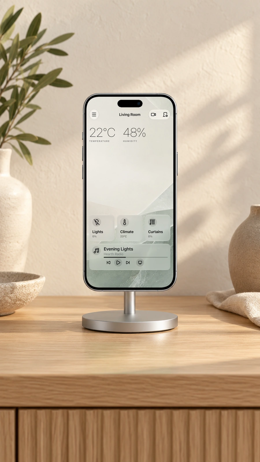 Hearth 1.6 on an iPhone in portrait